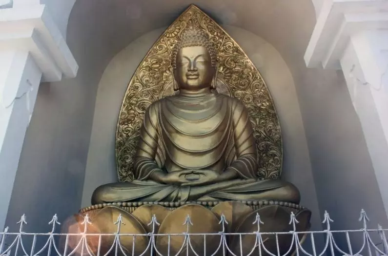 The Buddha Idol in Peace Pagoda Derjeeling