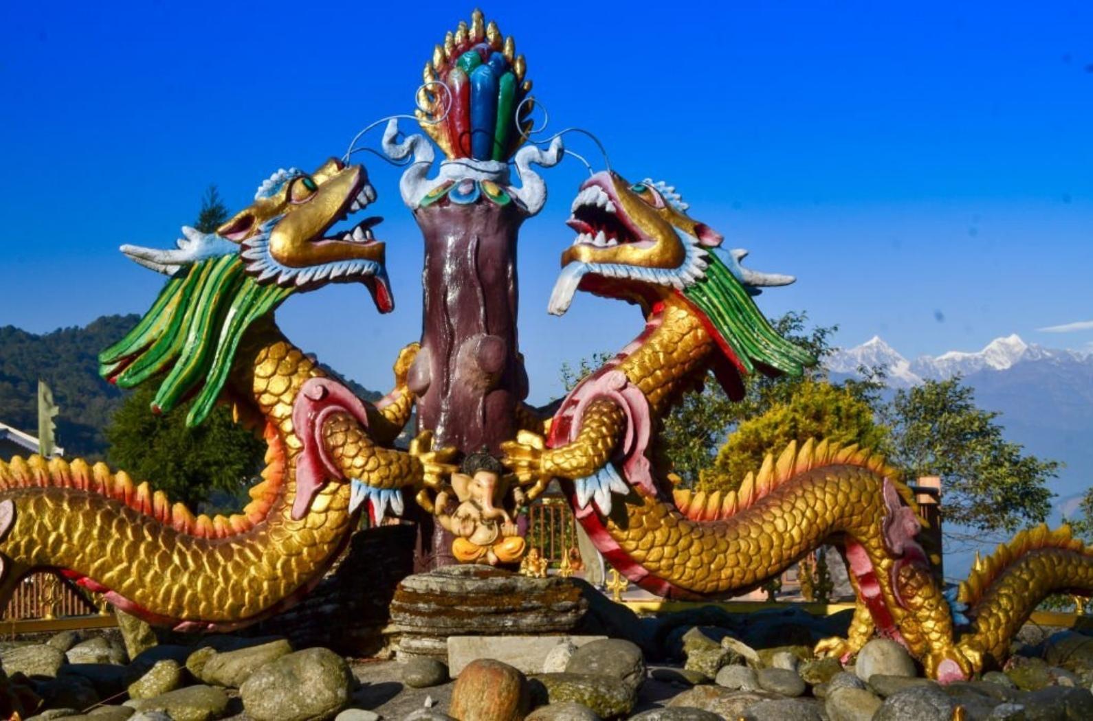 The statue of these beautiful dragons were made there to make the place more attractive for the tourists. The architecture is very colorful and enhanced the beauty of already famous tourist spot.