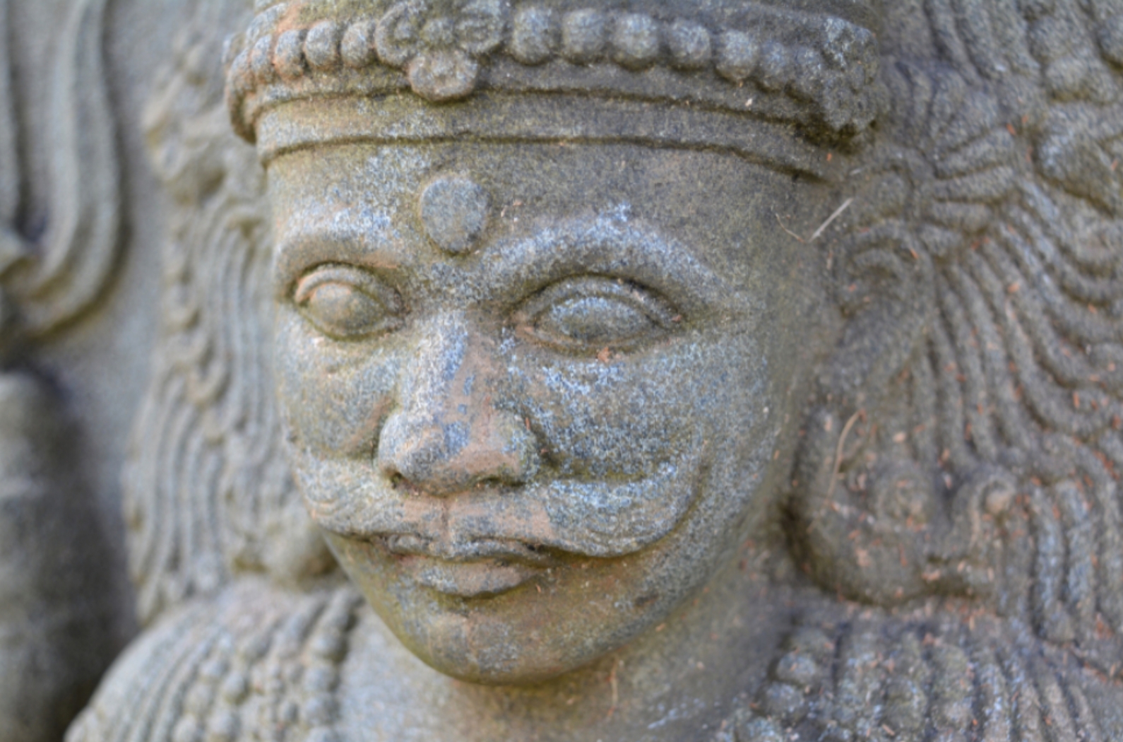 A closeup of Hindu art_sculpture from Raja's Tomb, Coorg, India.