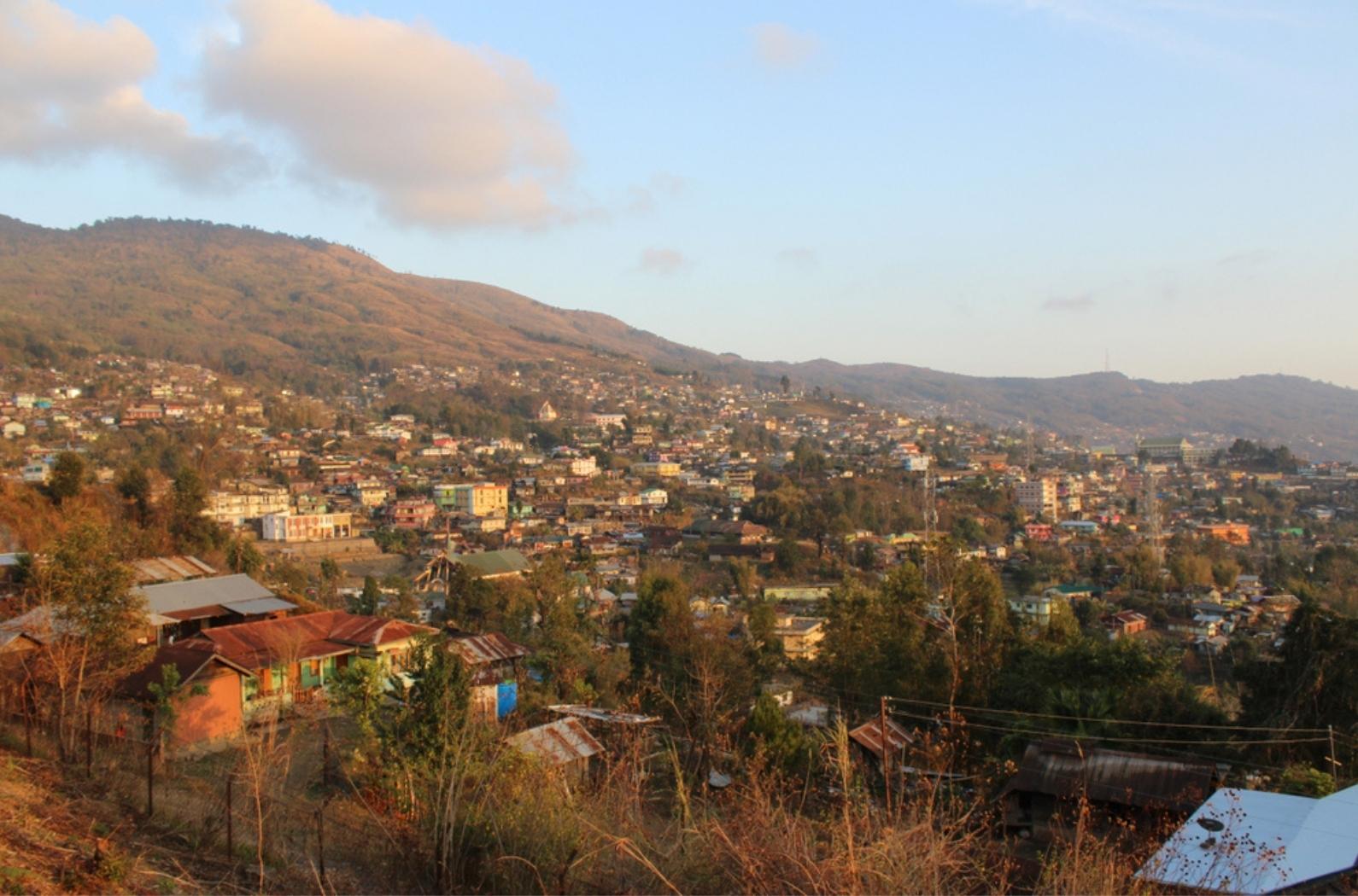 A panoramic view of the town of Wokha, Nagaland.