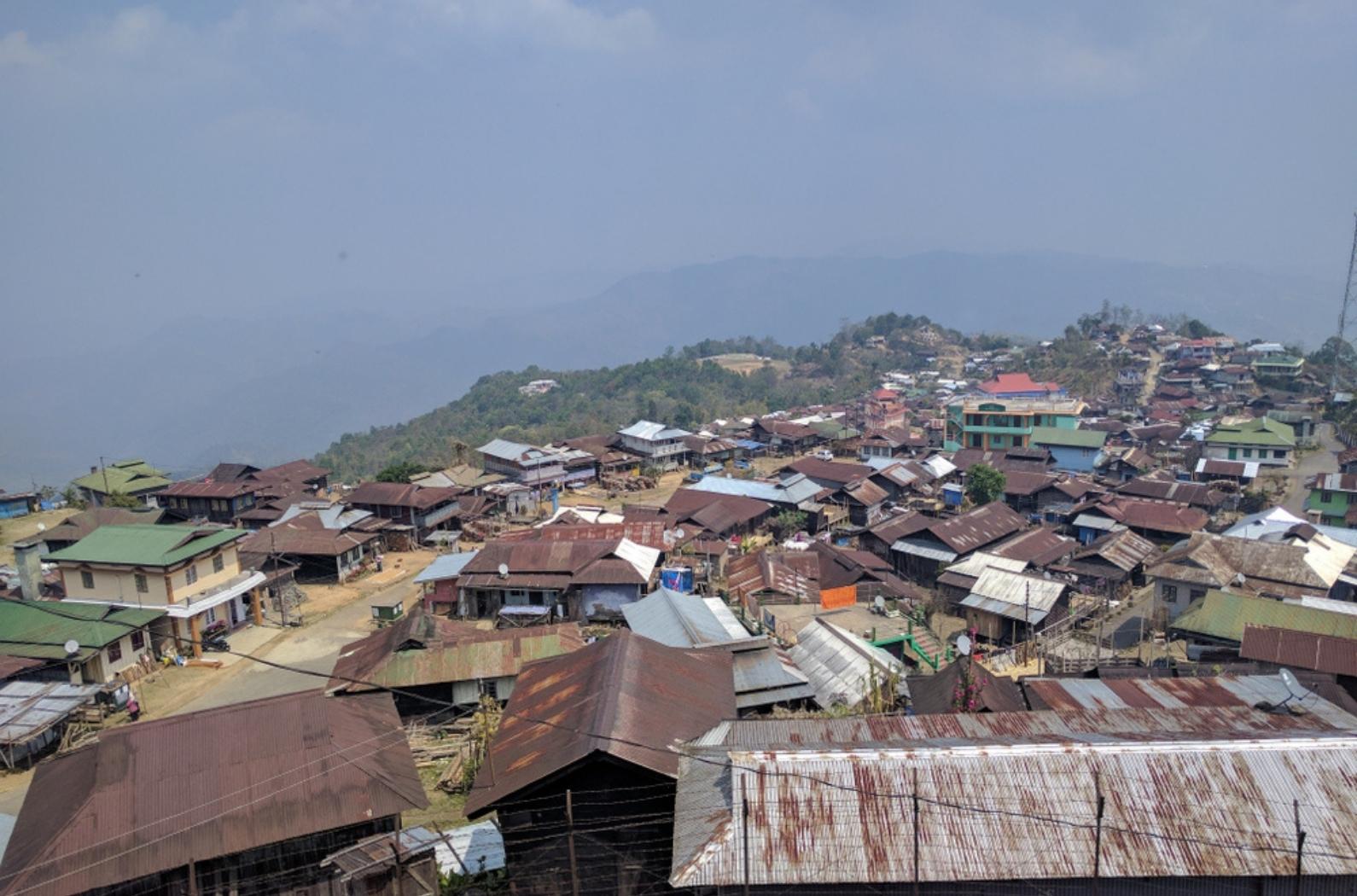 A panoramic view of the village of Ungma, Nagaland.