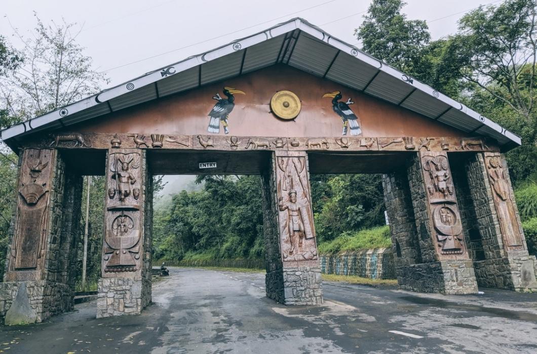 A traditional ancient entryway into a village called Ungma in Nagaland, India.