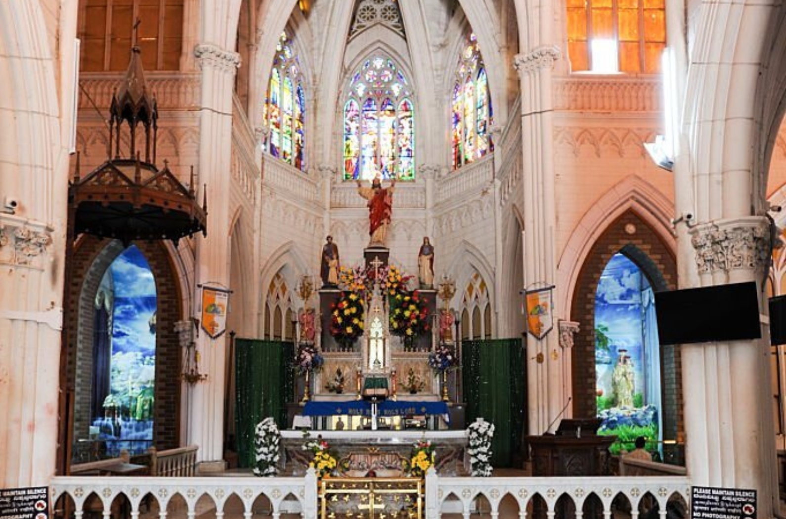 Beautiful Inside View of St. Philomena's Catherdral, Mysore.
