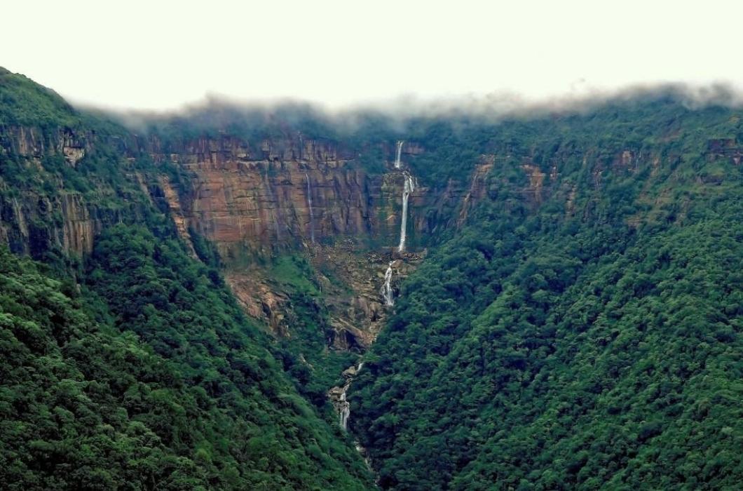 Beautiful view of Kynrem Falls.It is located 12 kilometres from Cherrapunji in East Khasi Hills district in Meghalaya, India.