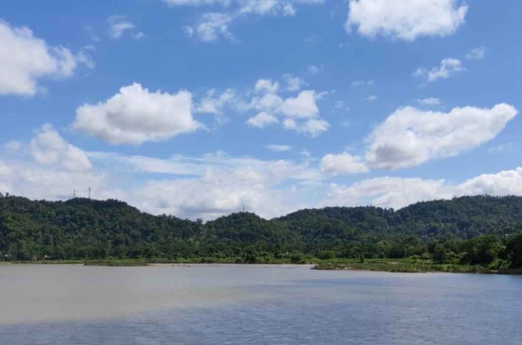 Beautiful view of Simsang River in Meghalaya.