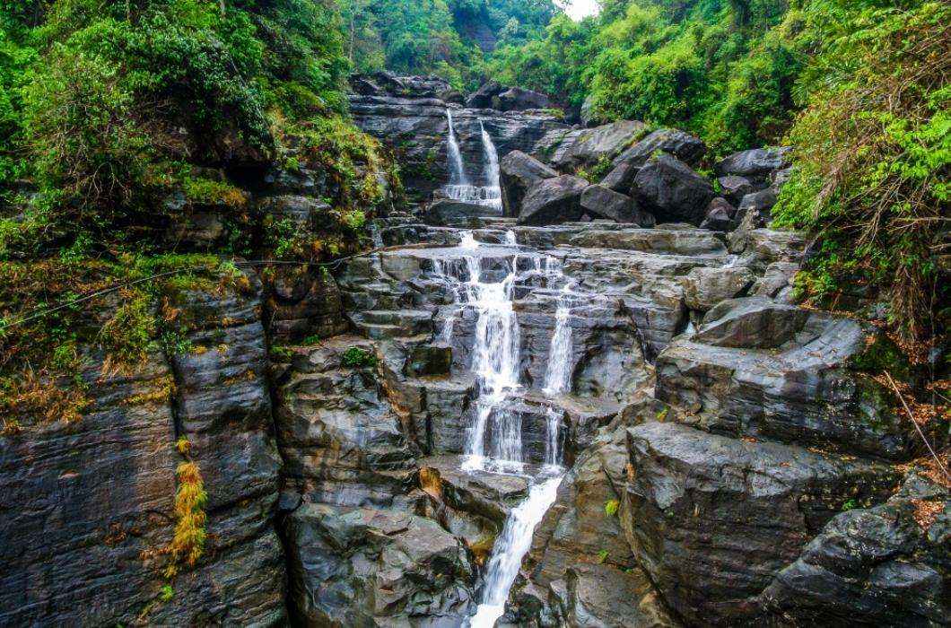 The Beautiful Borhill Falls in Meghalaya.