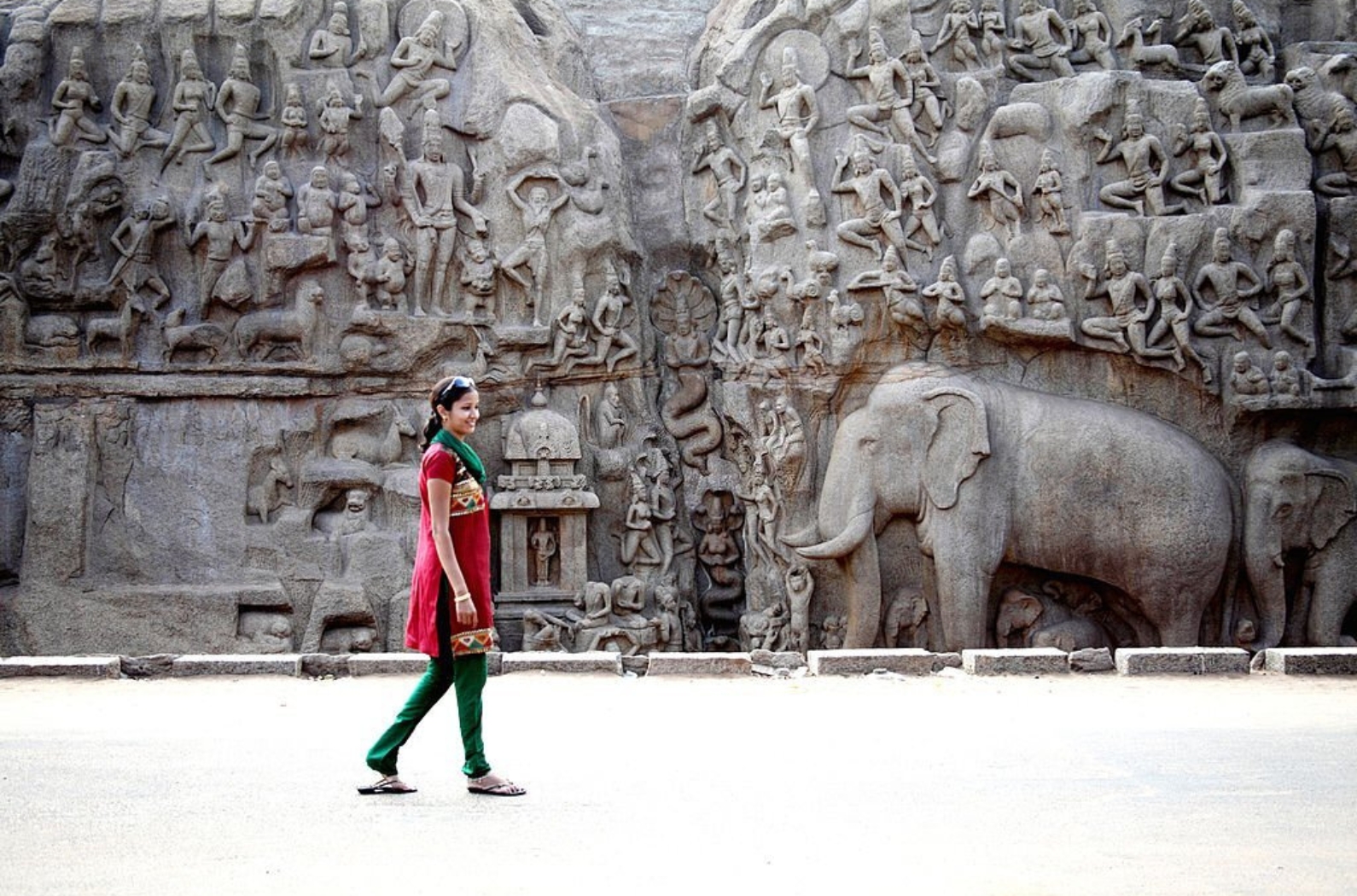 UNESCO World heritage site. Descent of the Ganges in Mahabalipuram.