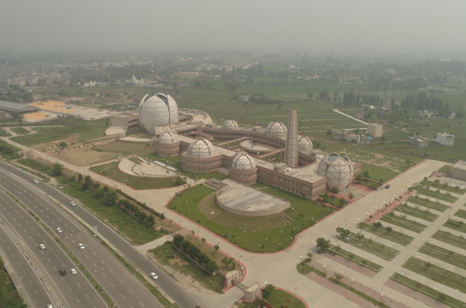 Aerial wide view of Freedom memorial_Jang-e-azadi Memorial in Jalandhar, Punjab.