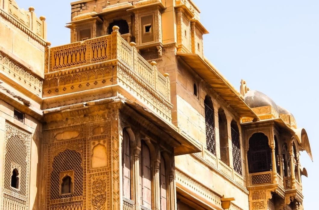 Architecture of Salam Singh Ki Haweli (Moti Mahal) in Jaisalmer, Rajasthan, India