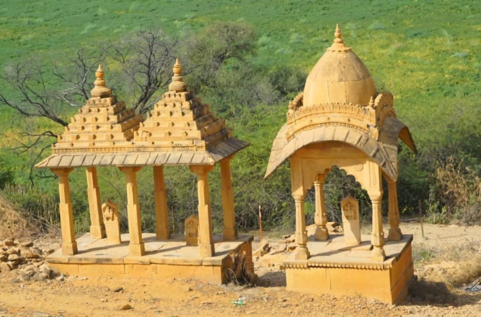 Carvings on cenotaphs, Jaisalmer, Rajasthan, India.