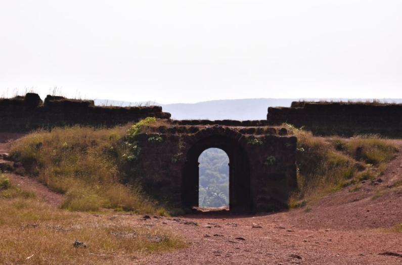 Chapora fort entry gate, of a old fort in Goa.