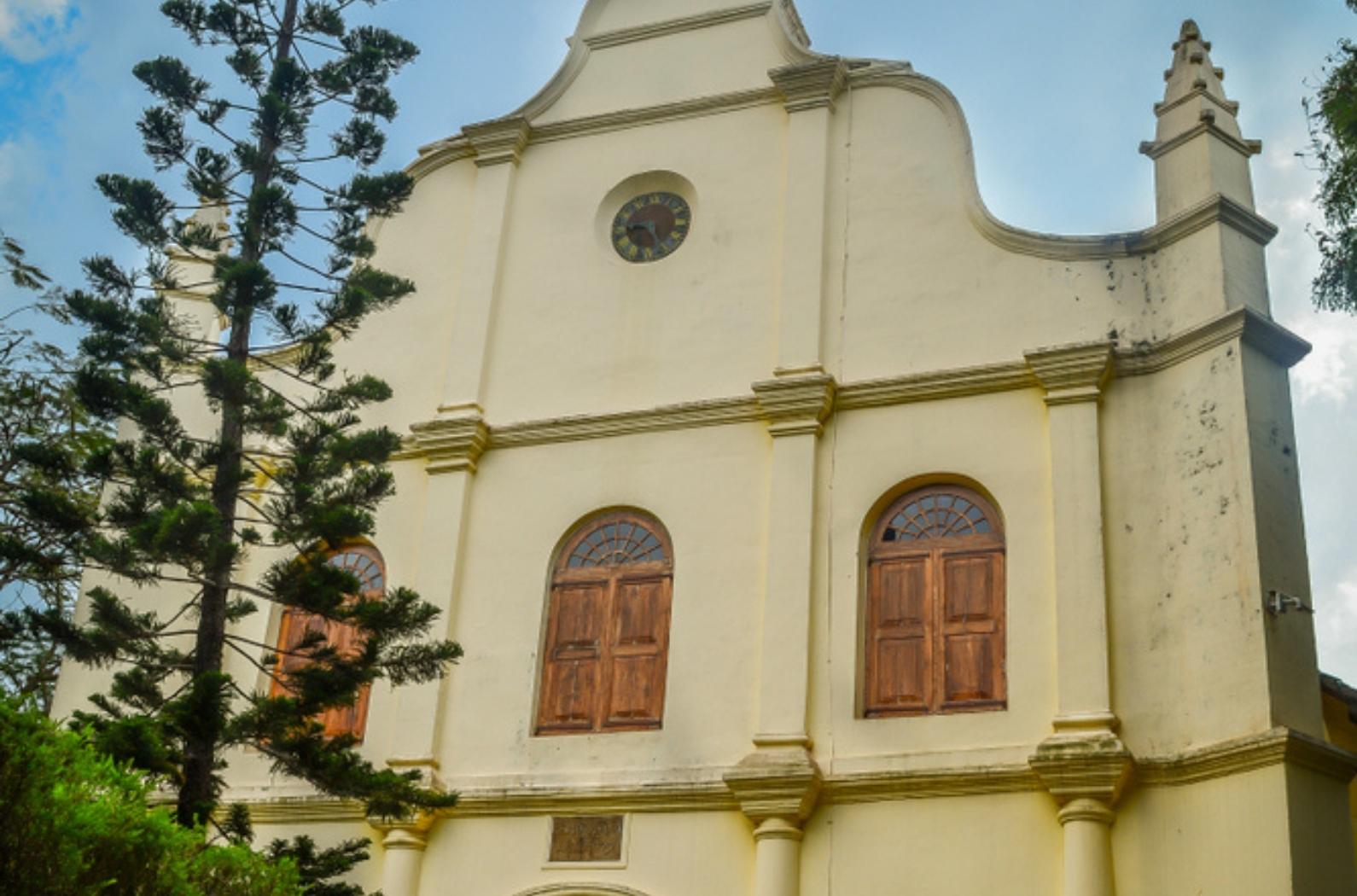 Front view of st. Francis CSI Church which is situated at Kochi.