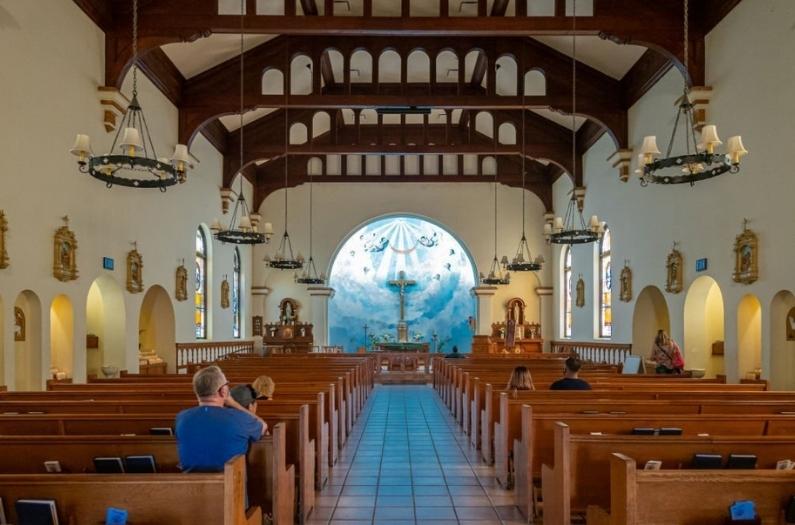 Inside view of Immaculate Conception Church.