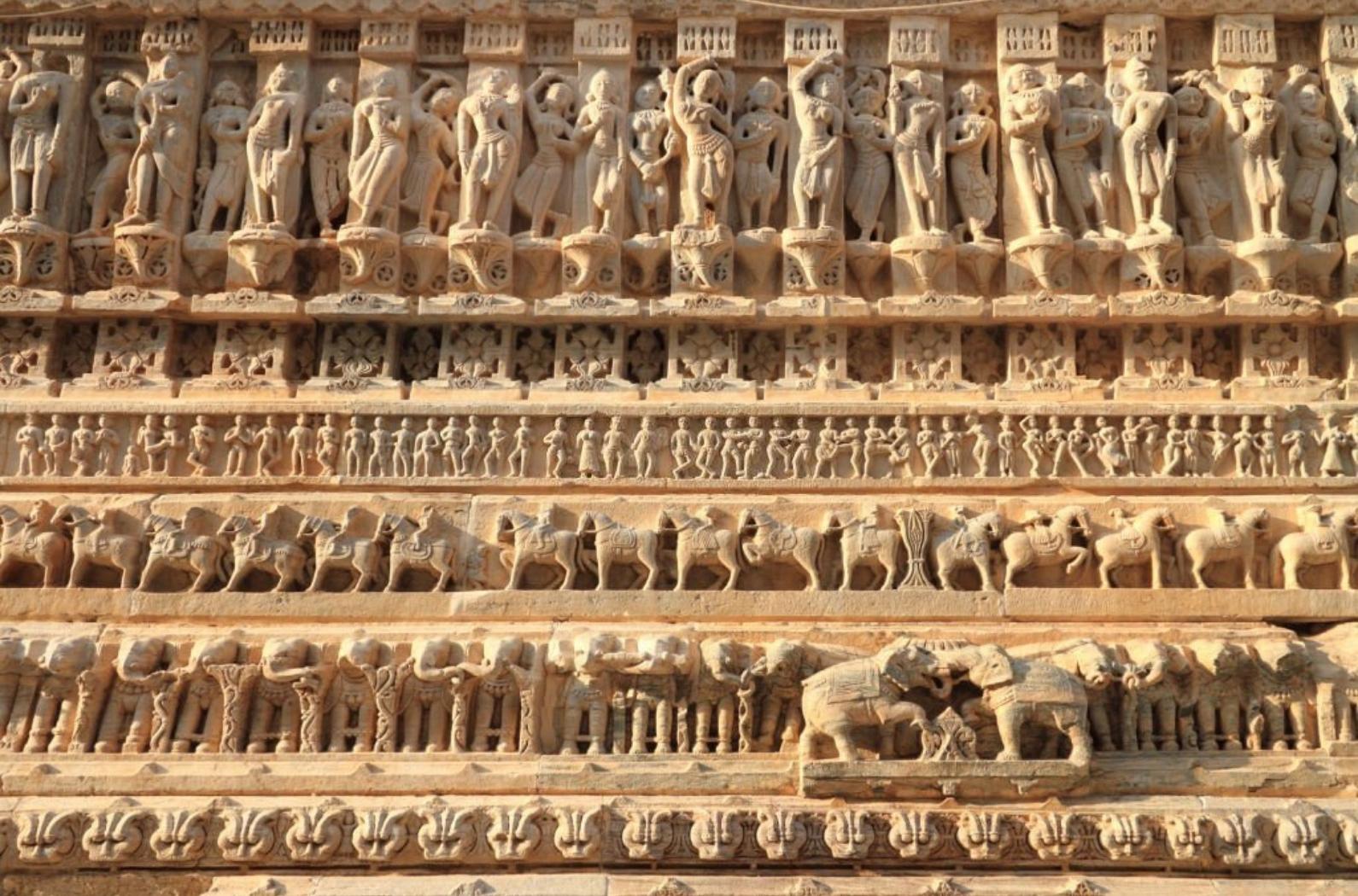 Jagdish Temple Stone Carvings, Udaipur, Rajasthan, India.