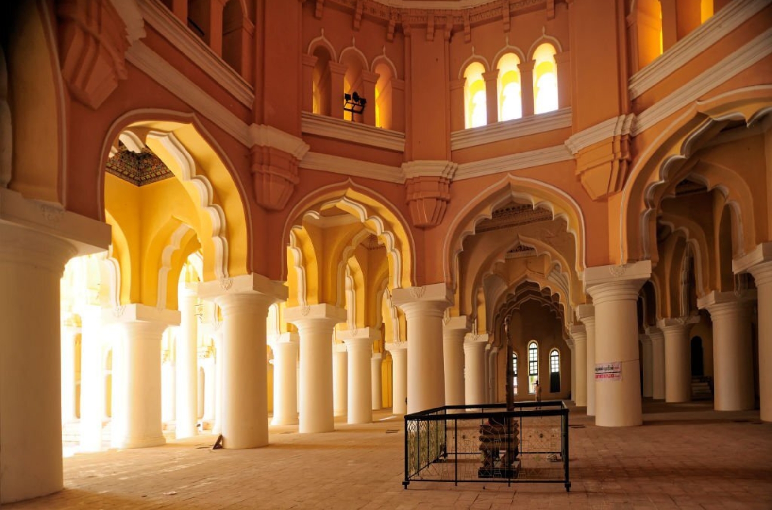 Mix of Indo Saracenic and Dravidian Architecture of Thirumalai Nayakkar Mahal Madurai, Tamil Nadu, India.