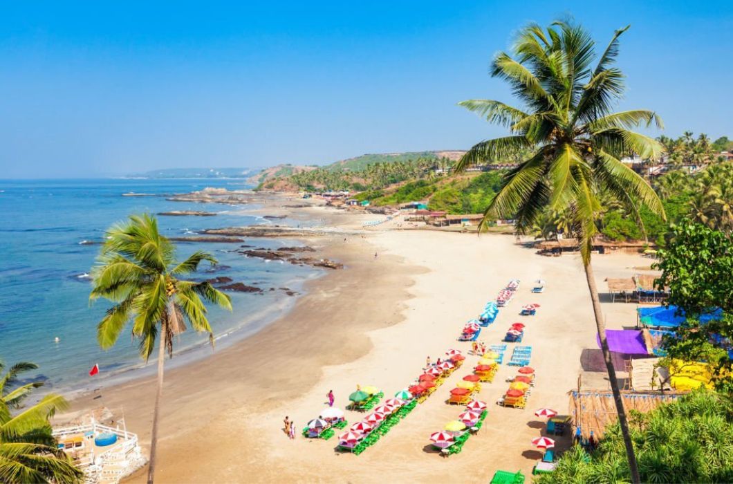 Ozran beach aerial panoramic view.