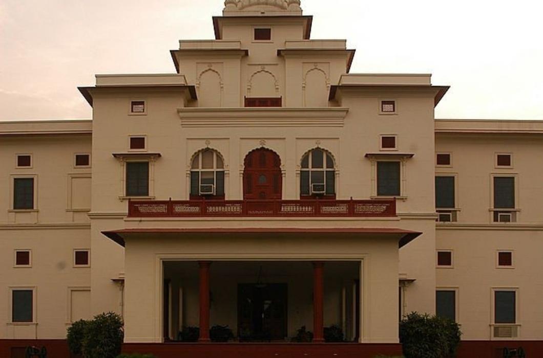 The external Facade of the New Moti Bagh Palace, Patiala Private Residence of Capt. Amarinder Singh, Chief Minister of Punjab and a Scion of the Patiala Royal Family.