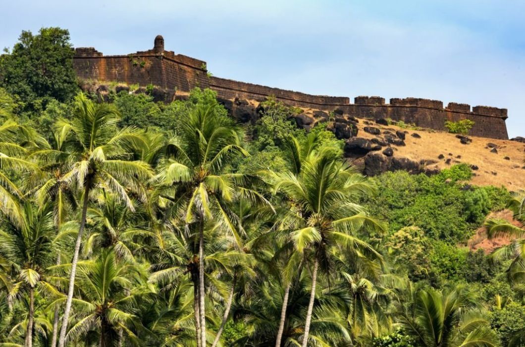 View of the Chapora Fort above the Vagator Beach. The site was the location of a fort built by Muslim.