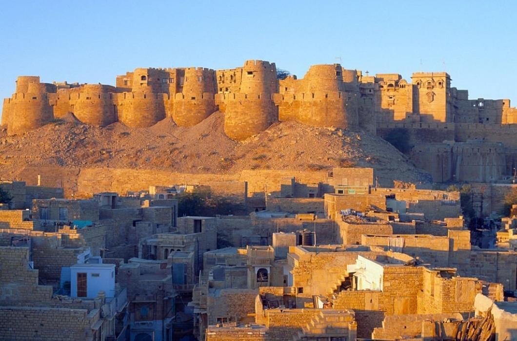 Jaisalmer Fort is one of the largest forts in the world. It is situated in Jaisalmer city (nicknamed __The Golden CityAA) in the Indian state of Rajasthan.