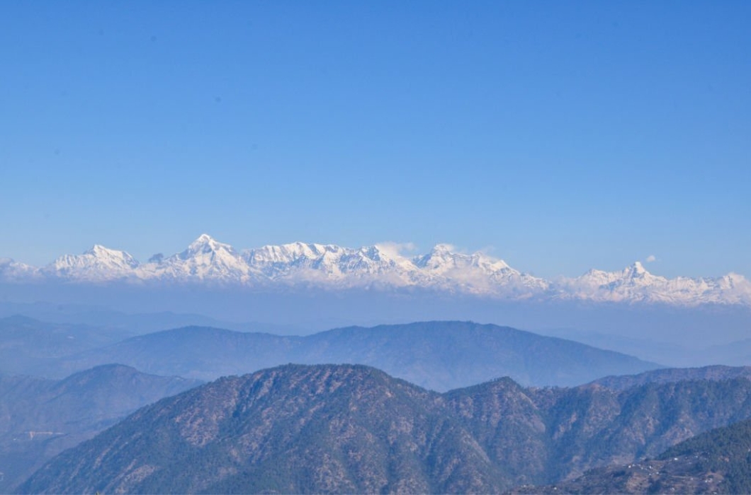 This is Naina Devi peak, can be seen from nainital. this is Garhwal Himalayan range, India.
