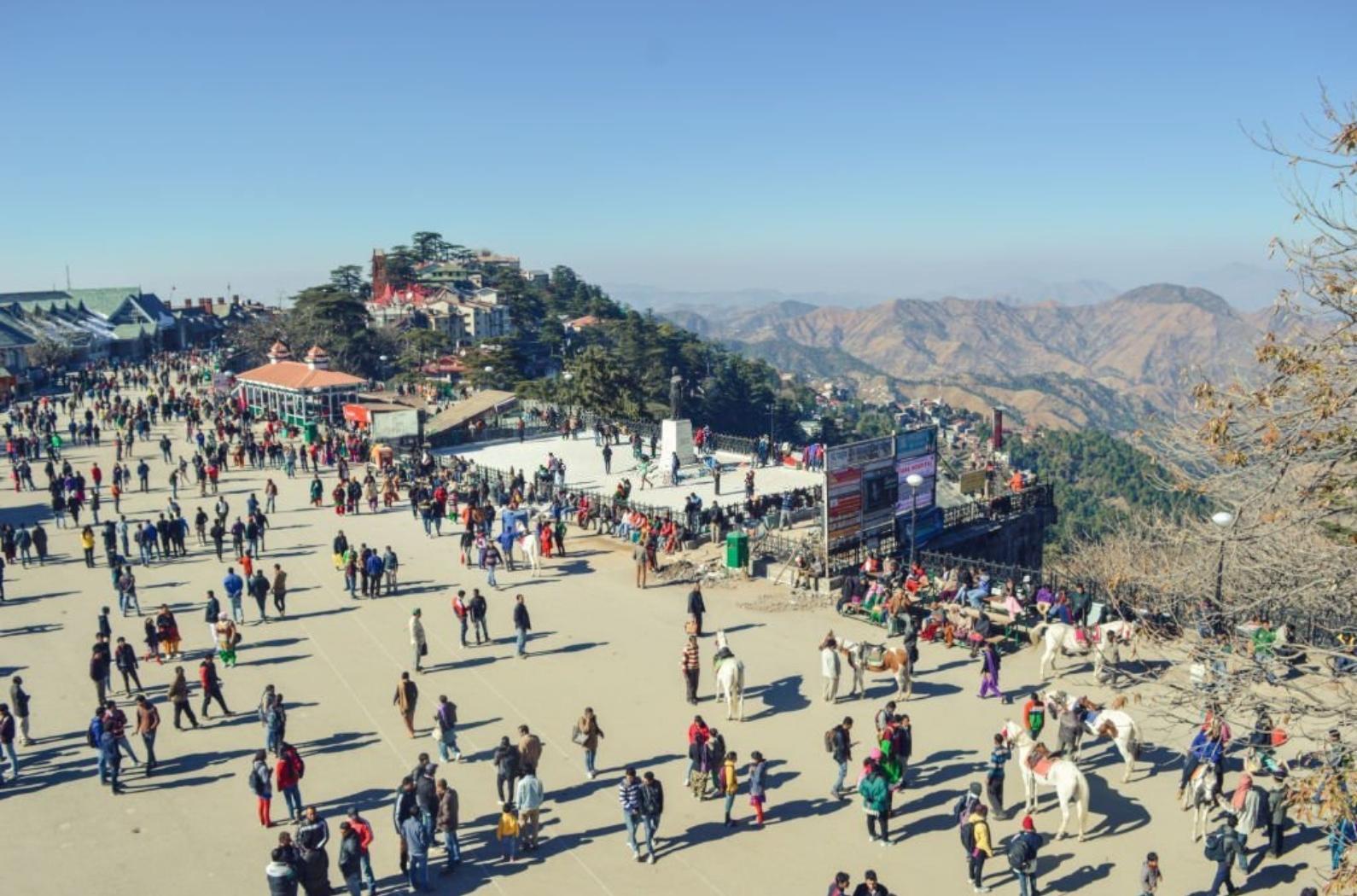 A famous place in shimla Ridge. People gatharing here.