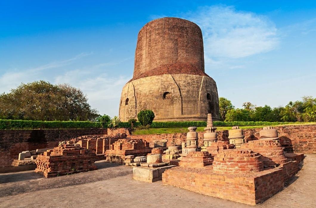 Beautiful Front view of Archaeological Buddhist Remains of Sarnath
