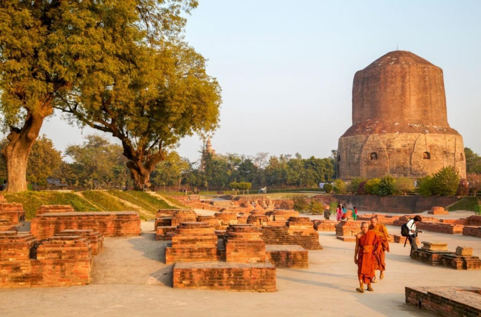 Dhamek Stupa is an ancient monument of Buddhist architecture.Varanasi, INDIA.