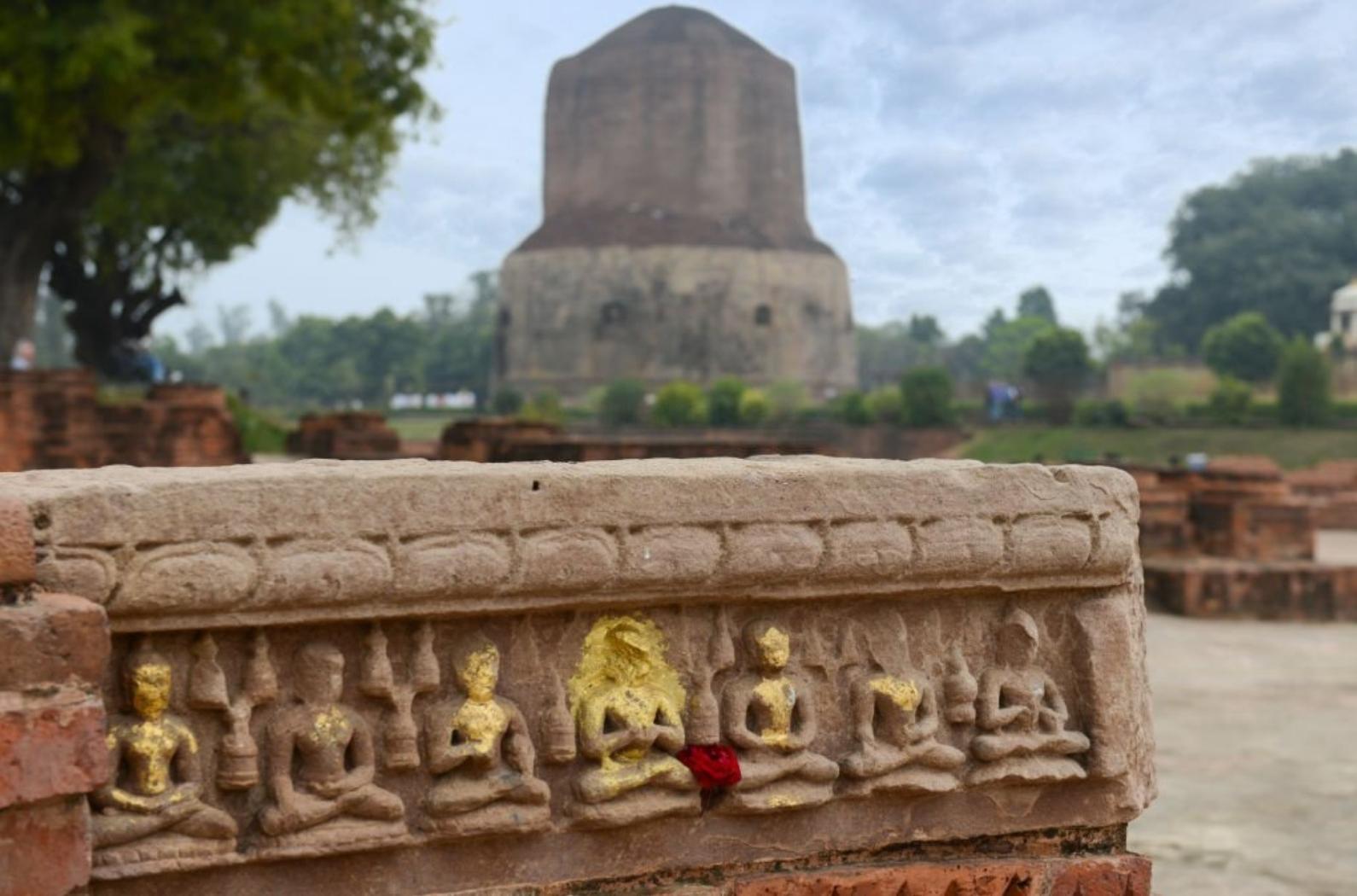 Historical view of Dhamek Stupa.