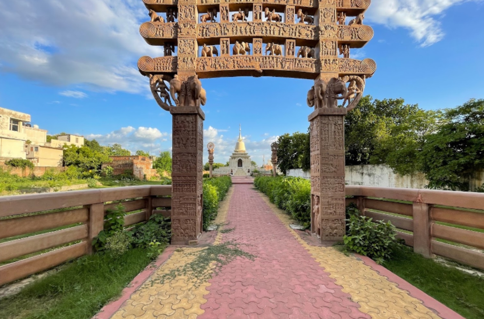 There are some statues that are related to Buddhism inside the temple.