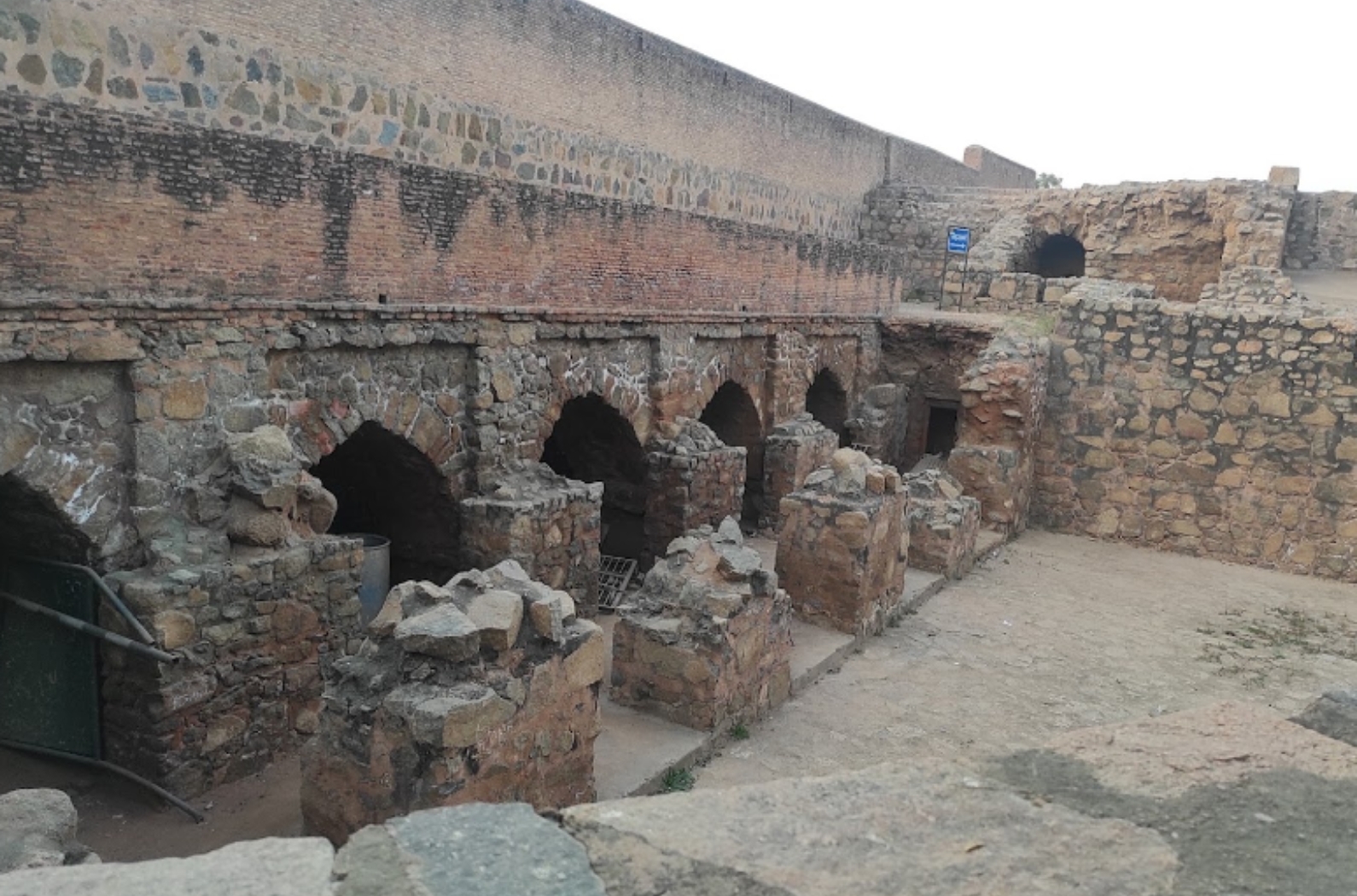 The whole view of This place is remarkable. The whole palace is built of rubble masonry. And besides this place is covered with thick lime plaster.