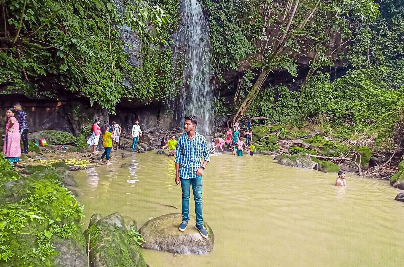 People Spending time in Shilchhara Buddha waterfall