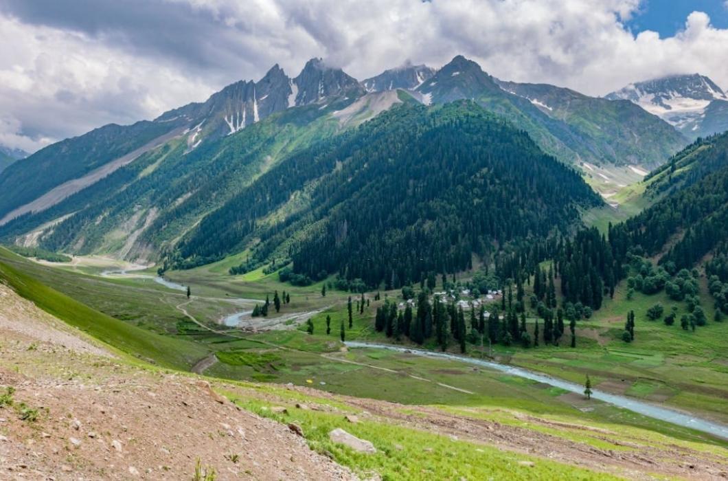 View of the mountainous landscape of the Himalayas,,Zozila Pass,Jammu and Kashmir, India.