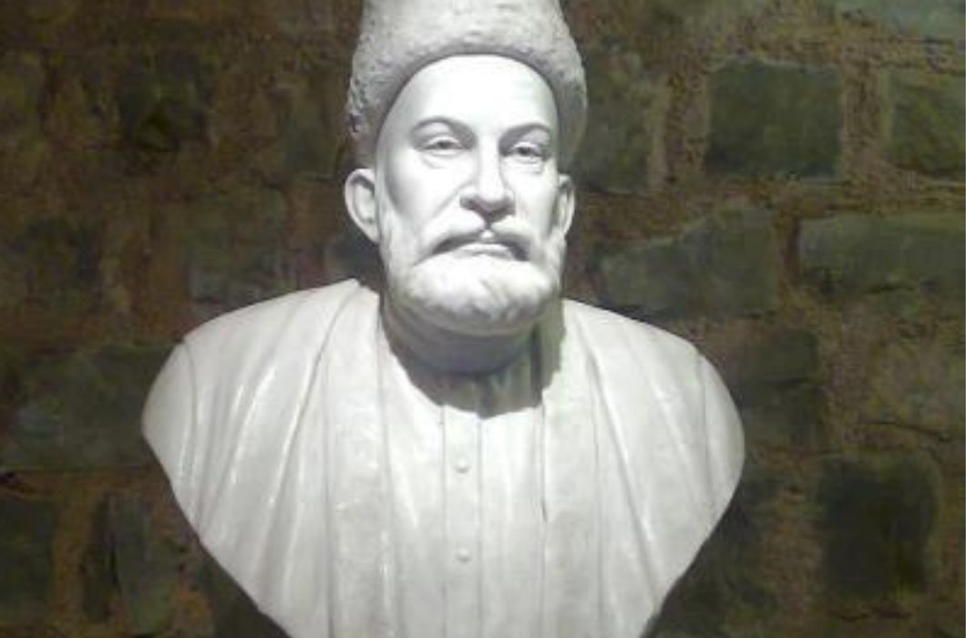 Statue of Mirza Ghalib in Old Delhi