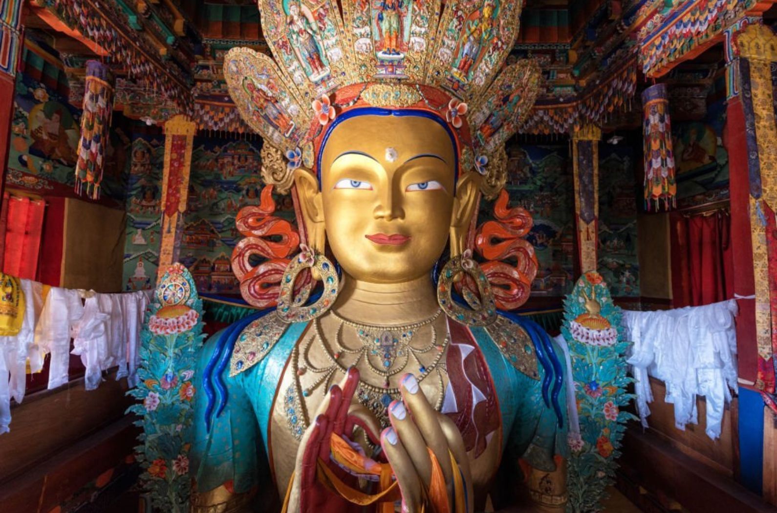 The pic of an statue in the thiksey Monastery
