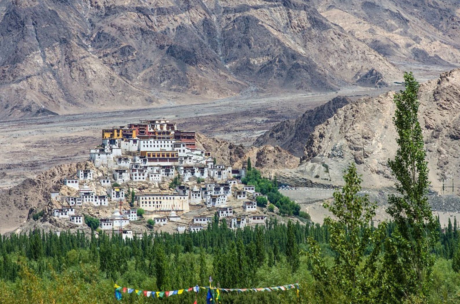 The front view of thiksey Monastery