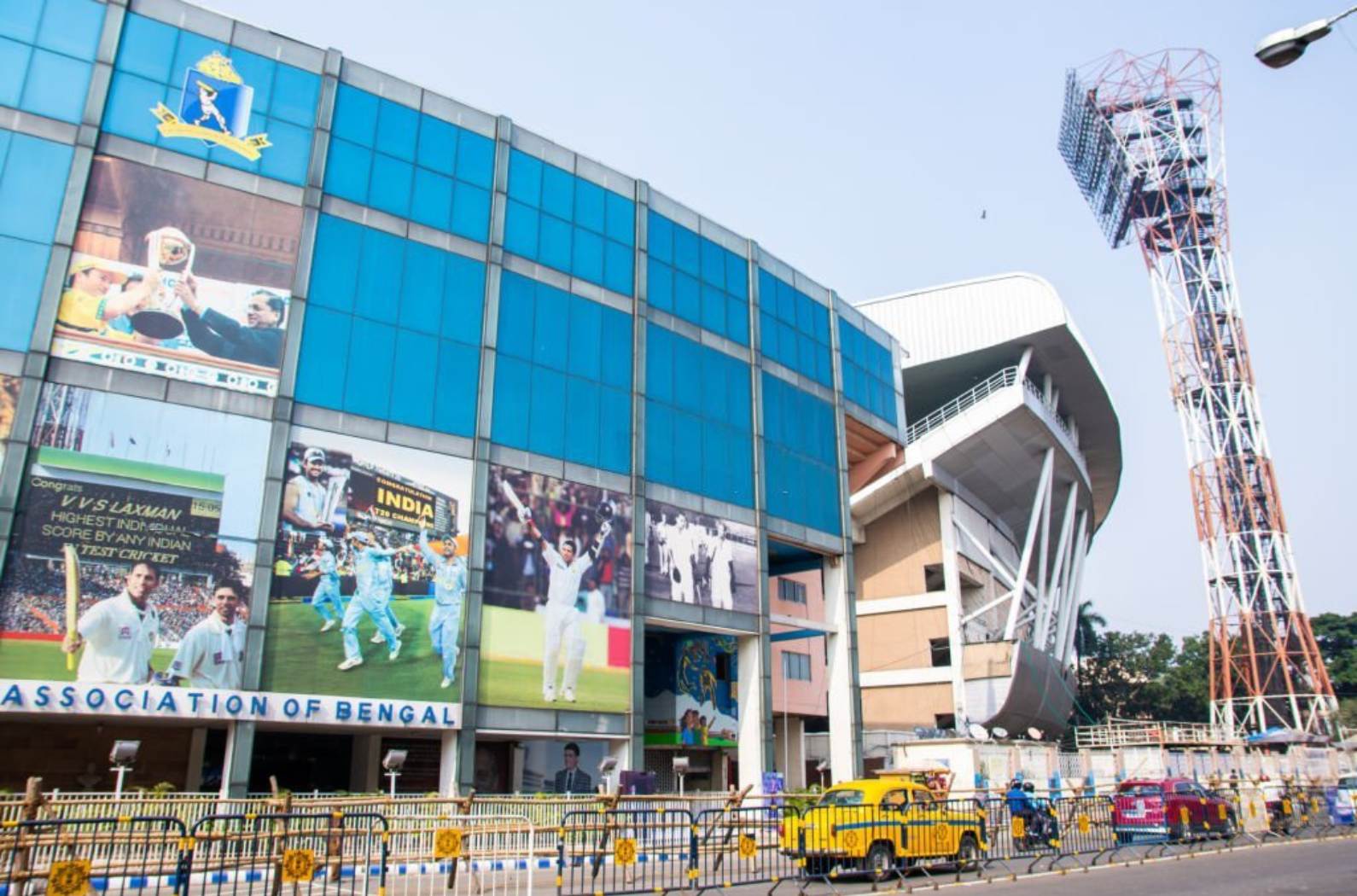 The front view of eden gardens