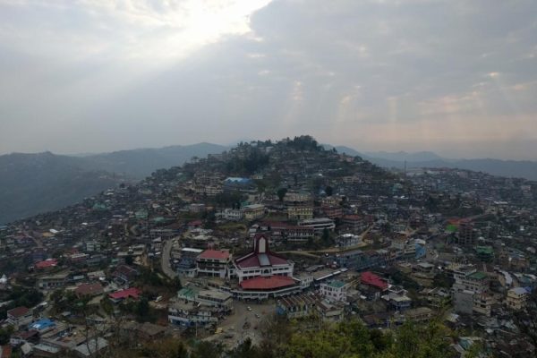 A panoramic view of the town of Mokokchung, Nagaland.