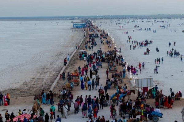 The Great Rann of Kutch is a salt marsh in the Thar Desert in the Kutch District of Gujarat, India. It is about 7500 km² in the area and is reputed to be one of the largest salt deserts in the world.