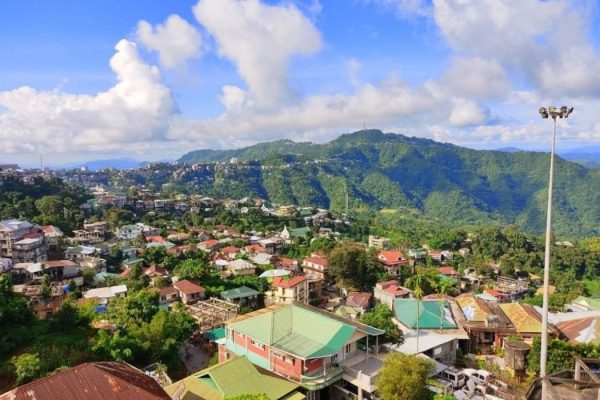 View of Lunglei Town with the misty hills in the background.